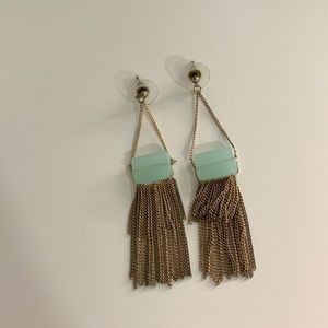 Blue chain earring